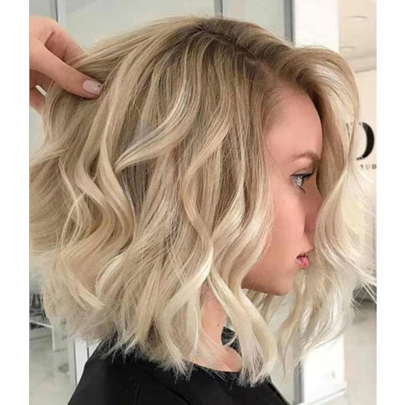 Gradient Gold Figure-eight Bangs With Big Waves