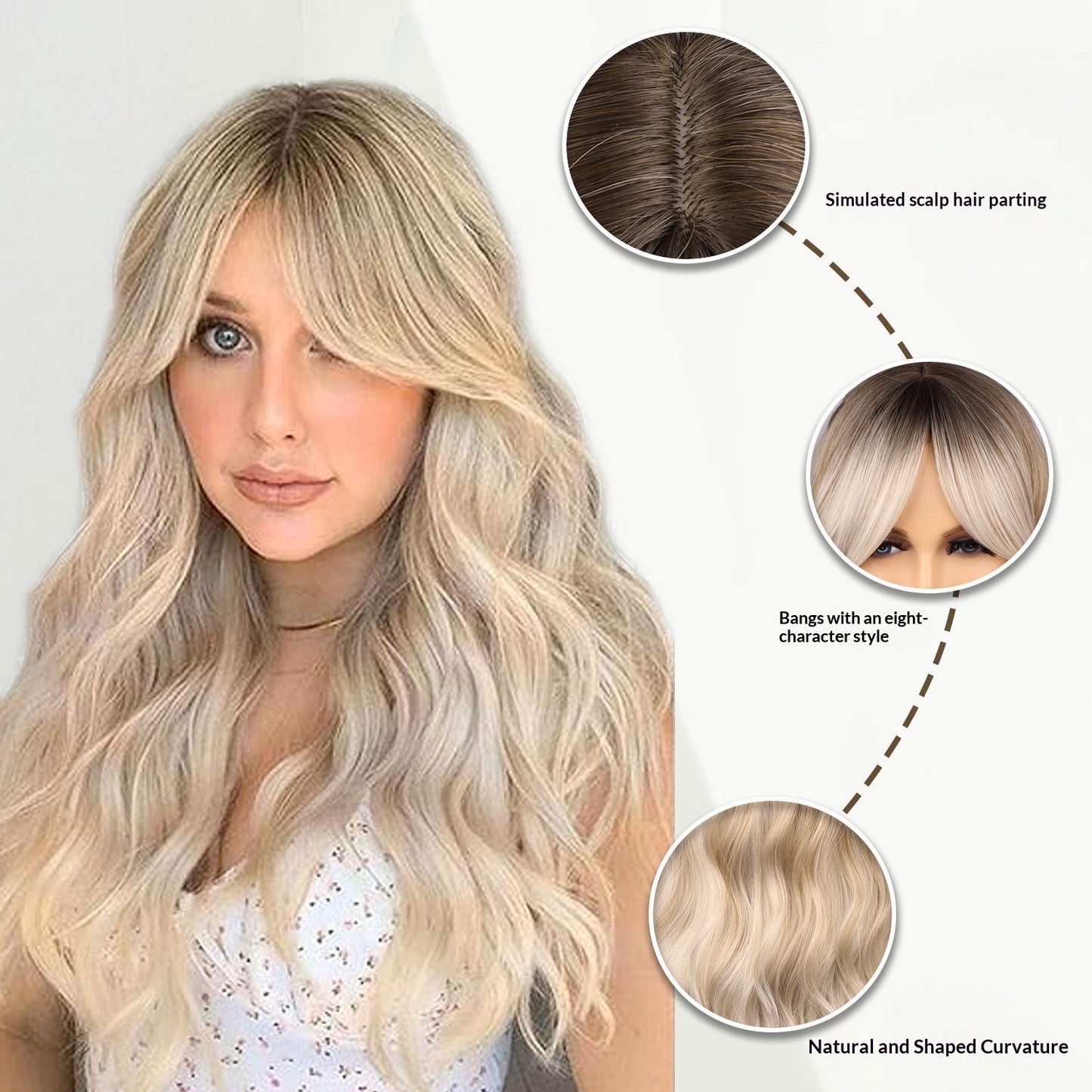 Gradient Gold Figure-eight Bangs With Big Waves
