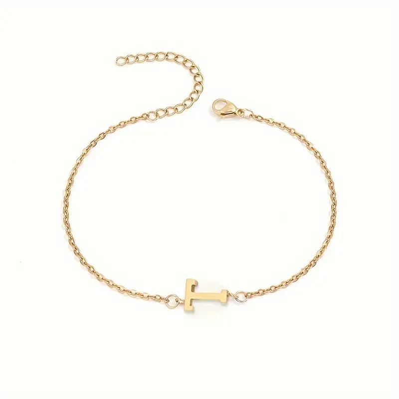 Minimalist Stainless Steel Bracelet With Real Gold Lettering Inside The Cuff