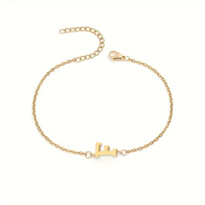 Minimalist Stainless Steel Bracelet With Real Gold Lettering Inside The Cuff