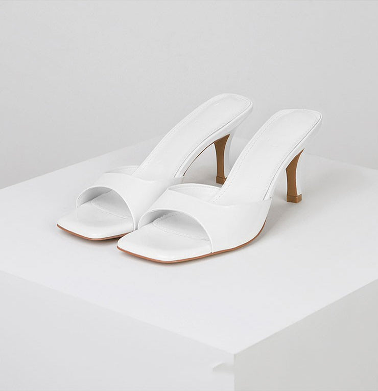 European And American Square Toe Stiletto Heel Fashion Sandals