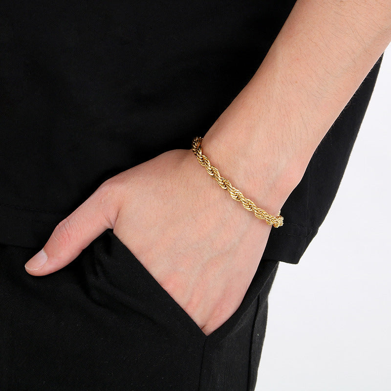 Stainless Steel Twisted Chain Men's