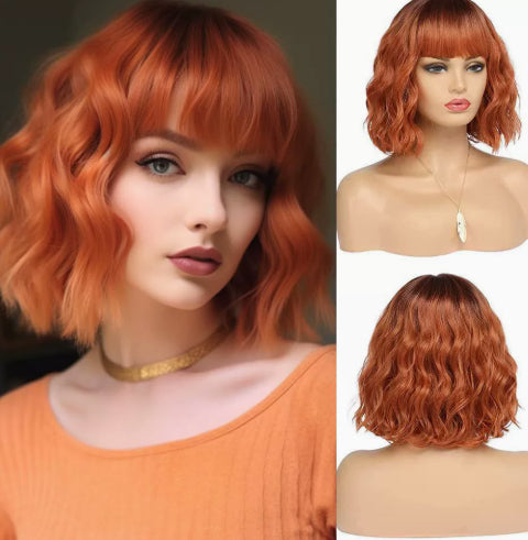 Gradient Gold Figure-eight Bangs With Big Waves