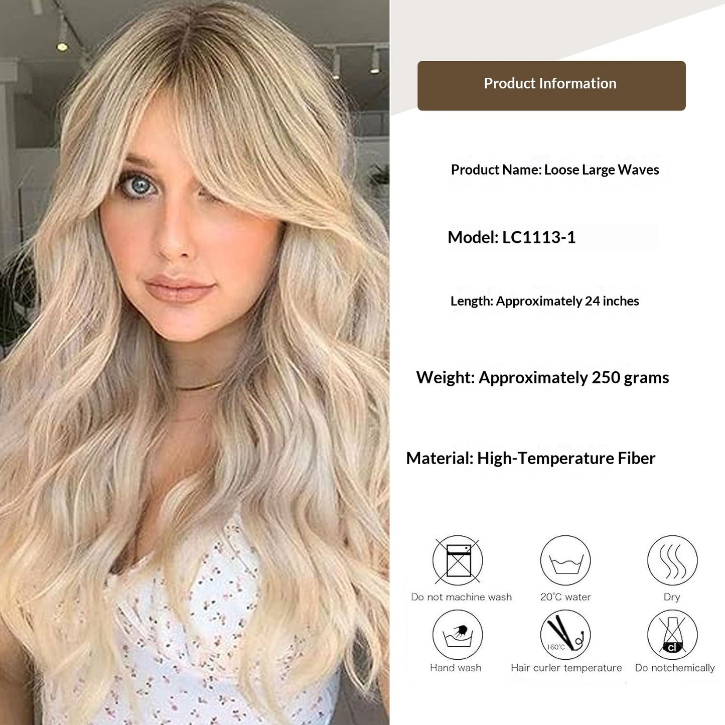 Gradient Gold Figure-eight Bangs With Big Waves