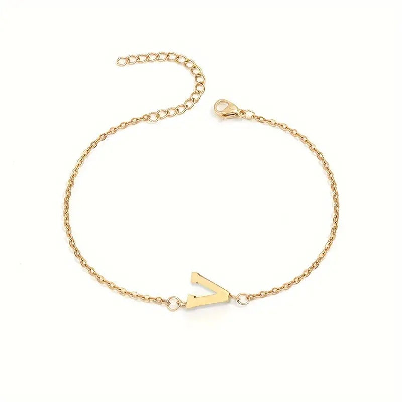 Minimalist Stainless Steel Bracelet With Real Gold Lettering Inside The Cuff