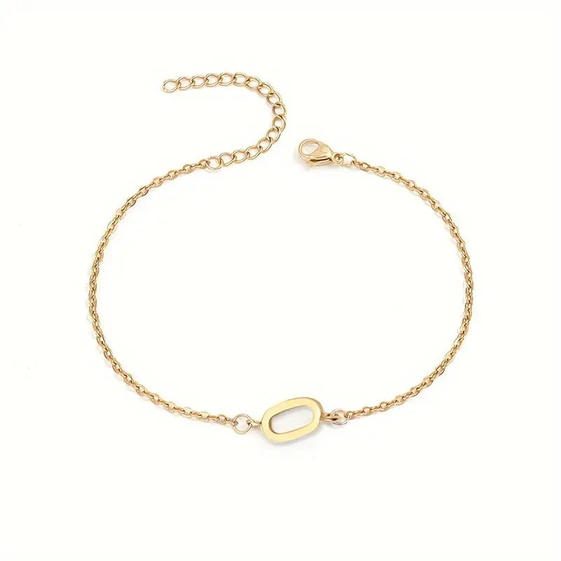 Minimalist Stainless Steel Bracelet With Real Gold Lettering Inside The Cuff