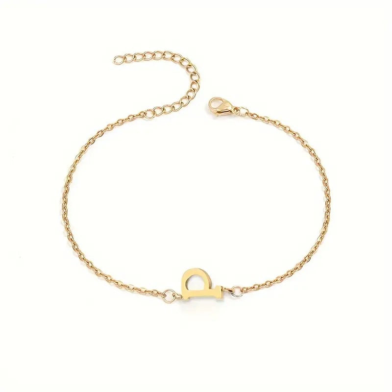 Minimalist Stainless Steel Bracelet With Real Gold Lettering Inside The Cuff