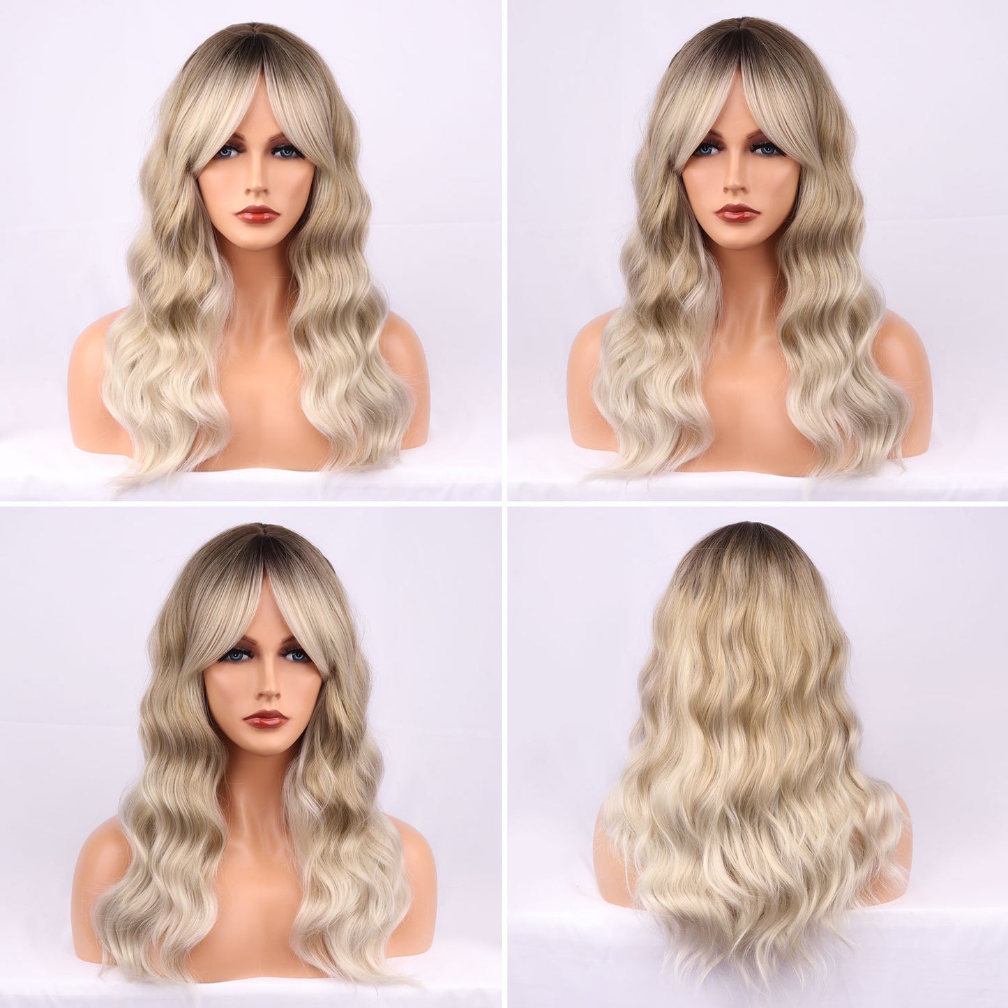 Gradient Gold Figure-eight Bangs With Big Waves