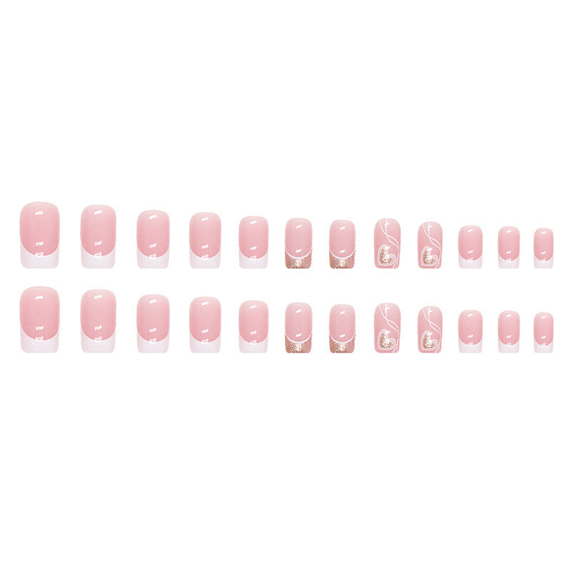 Women's Simple Love Sweet Wear Fake Nails