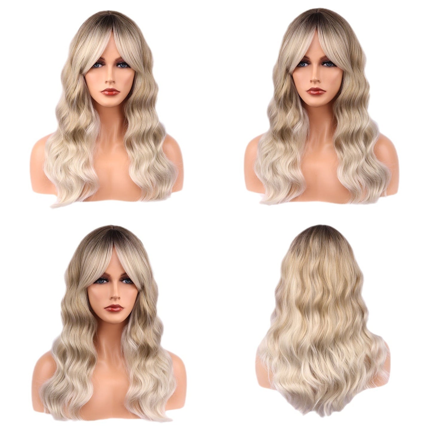 Gradient Gold Figure-eight Bangs With Big Waves